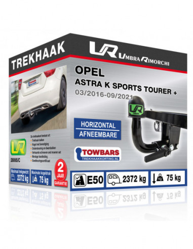 Trekhaak Opel ASTRA K SPORTS TOURER + Horizontal afneembare trekhaak