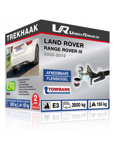 Trekhaak Land Rover RANGE ROVER III Flenskogel trekhaak, horizontaal afneembar