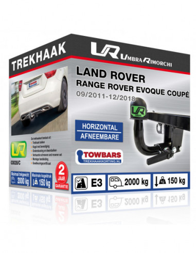 Trekhaak Land Rover RANGE ROVER EVOQUE COUPÉ Horizontal afneembare trekhaak