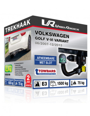 Trekhaak Volkswagen GOLF V-VI VARIANT Verticaal afneembare trekhaak met slot